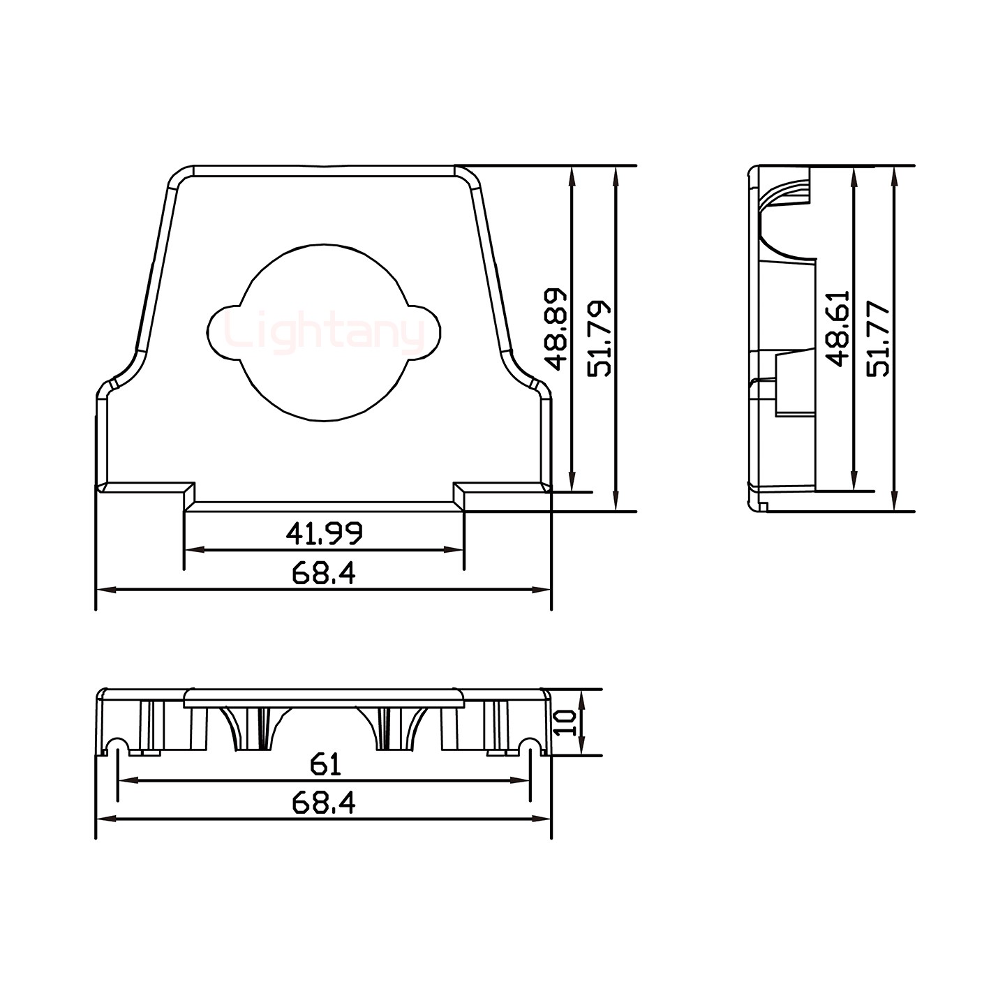 47W1母短體焊線30A+50P金屬外殼2252三個(gè)出線孔12mm