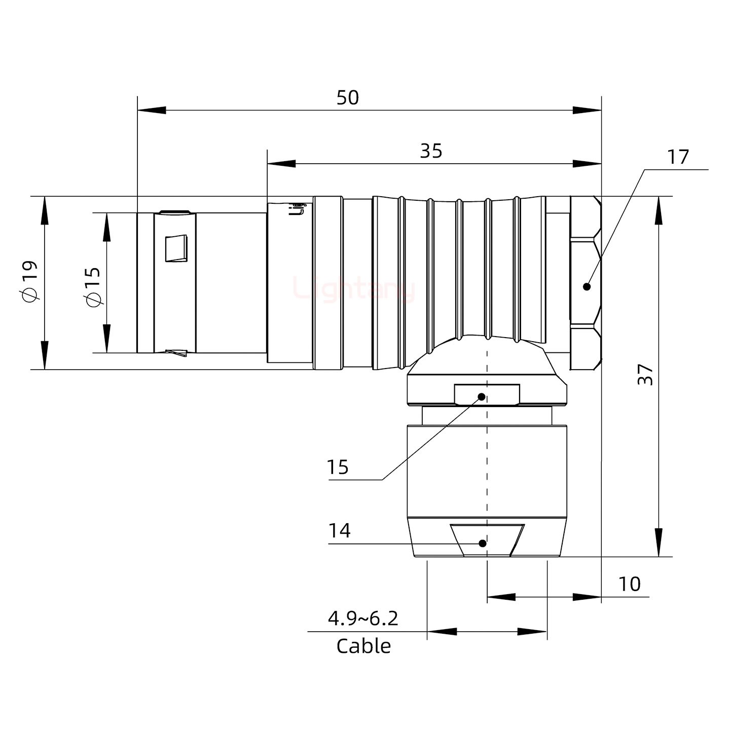 FHG.3B.024.CLAD62彎式插頭