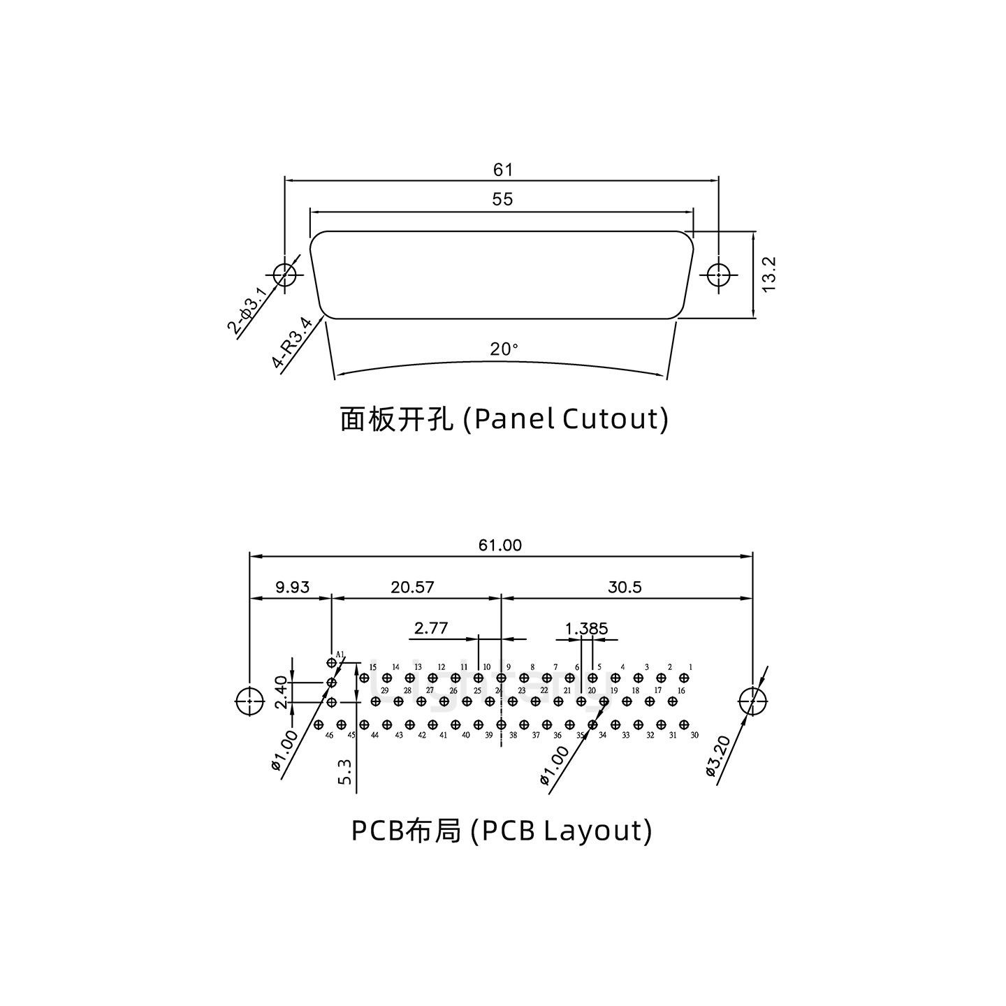 防水47W1母直插板/鉚魚(yú)叉/鎖螺絲/射頻同軸50歐姆