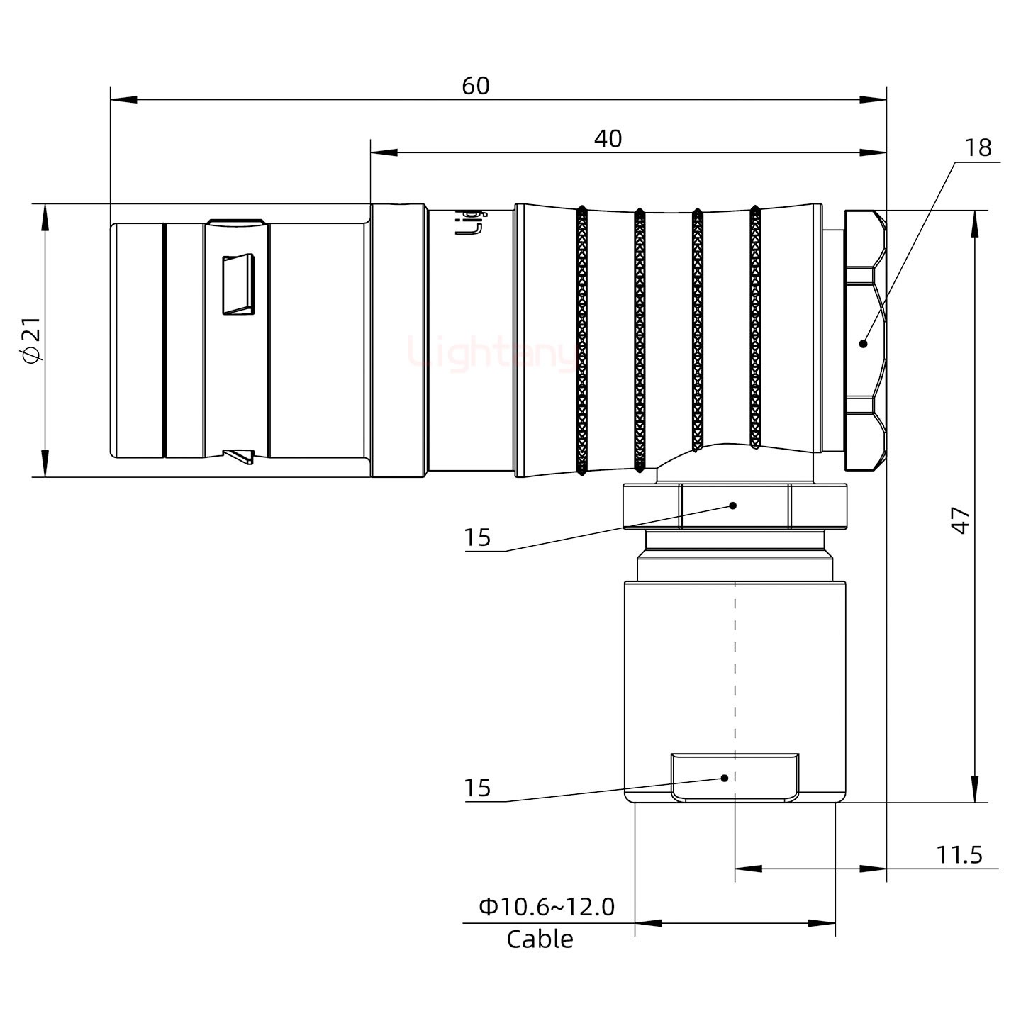 FHG.3K.004.CLAK11推拉自鎖彎式插頭